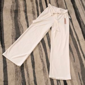 Cream Wide Leg Pants